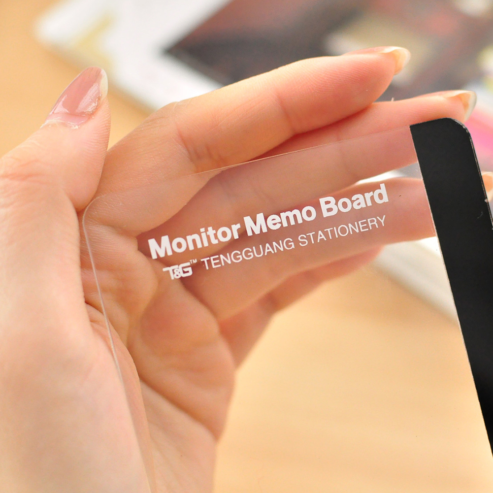1PC Acrylic Monitor Message Memo Board For Sticky Notes Tabs Phones PC Screen Computer Monitors Side Panel Planner Ofice Holder