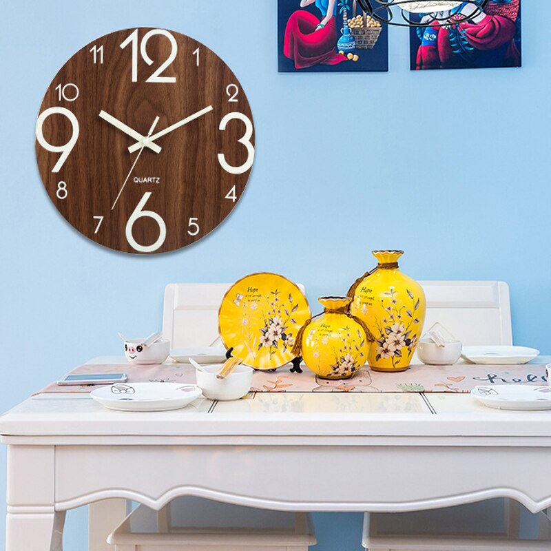 Digital Number Wall Clock DIY 3D Silent Clock Glow Dark Acrylic Luminous Hanging Clock Acrylic Brief Quiet DIY Wall Clock Modern