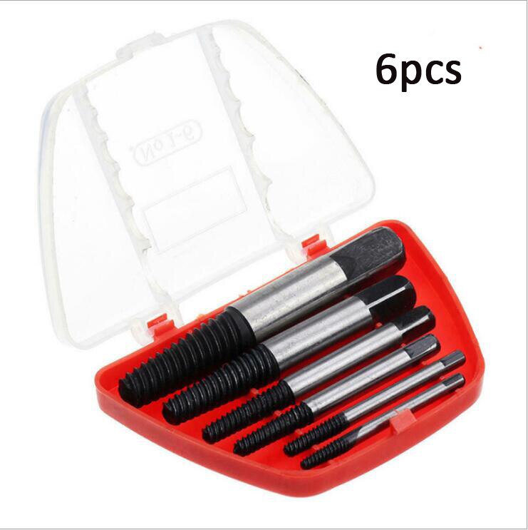 5/6pcs Screw Extractor Drill Bit Damaged Screw Extractor Double Side Broken Screw Extractor Set Dremel Accessories Drill Bit Set: 6pcs