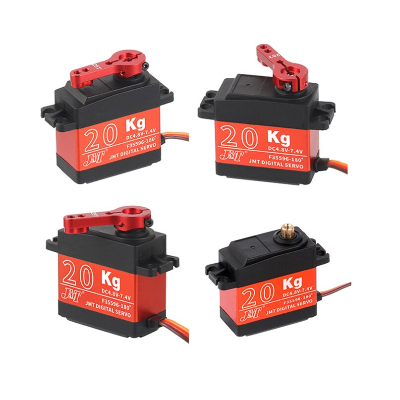 JMT Waterproof Digital Servo 90/180/270/360 Degree RC servo 20KG Metal Gear Large Torque with 25T Arm for Cars RC Toy