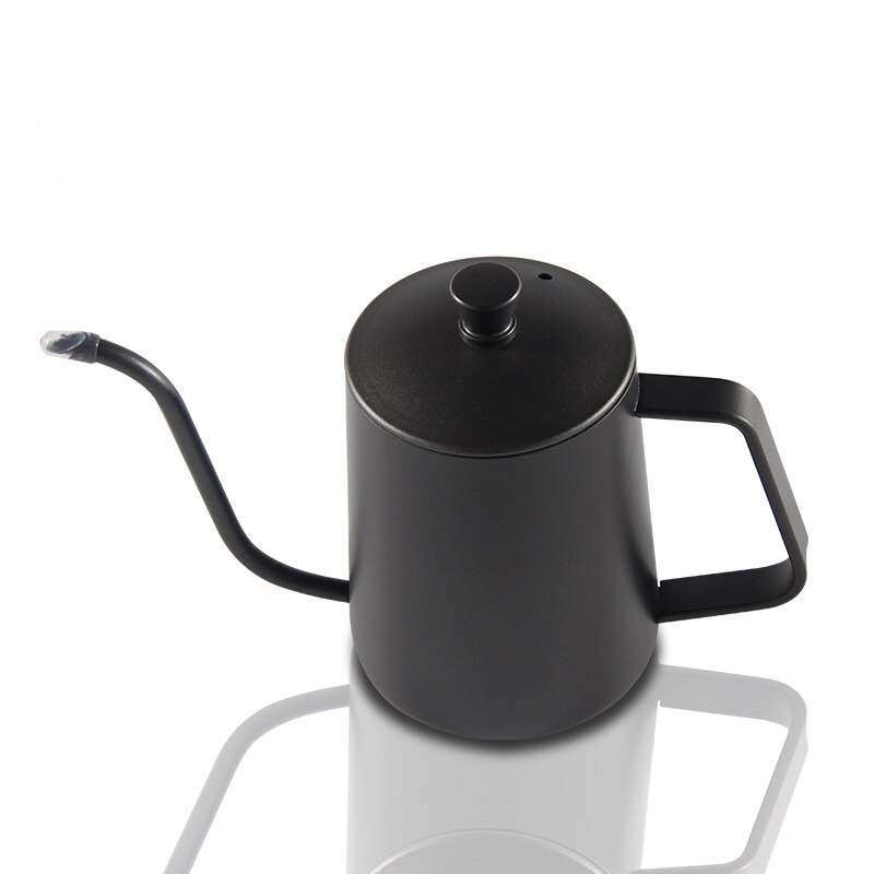 Tetera de goteo de 350ml y 600ml, teflón antiadherente para café o té, hervidor de goteo de acero inoxidable con cuello de cisne y boca fina