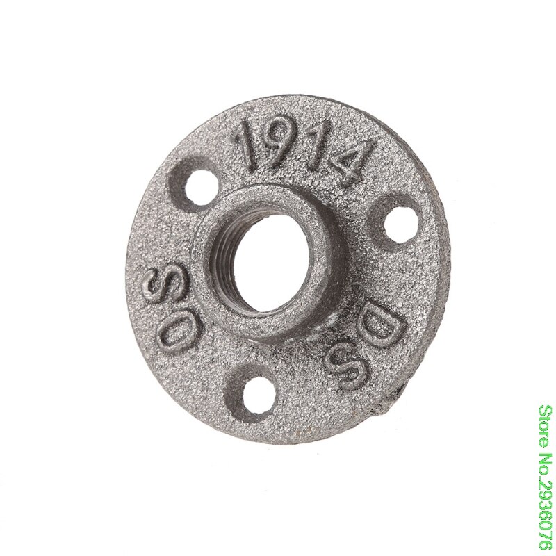 3/4" Malleable Threaded Floor Flange Iron Pipe Fittings Wall Mount Black