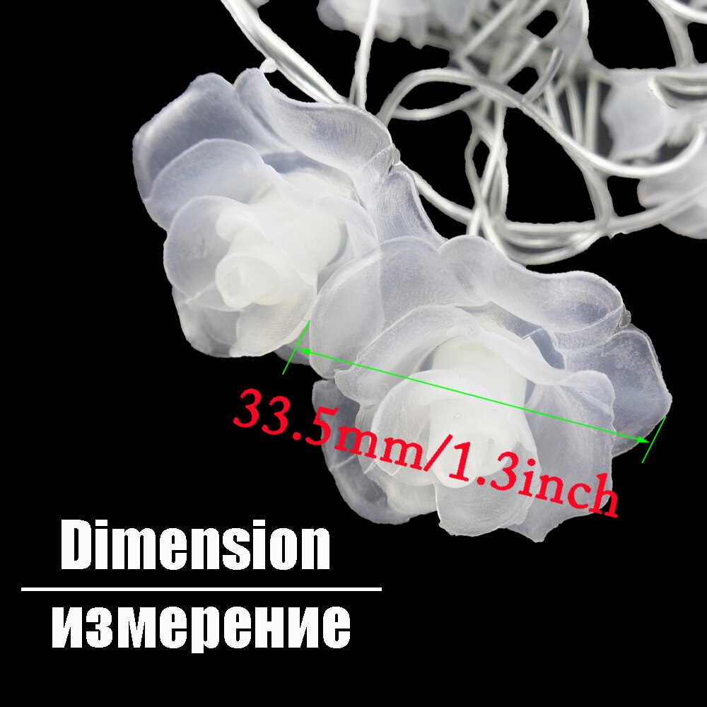 20 LED Rose Flower String Luces leds decoration Fairy Lights Wedding Home Valentine's Day Event Party Garland Decor Luminaria
