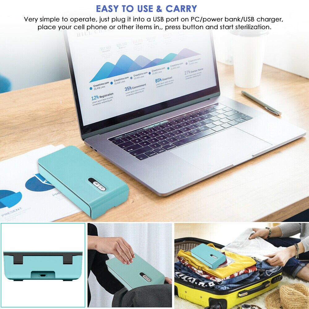 Portable UV Box Face Cover Daily Supplies Multi-functional Phone Charge Aromatherapy for Office and Travel