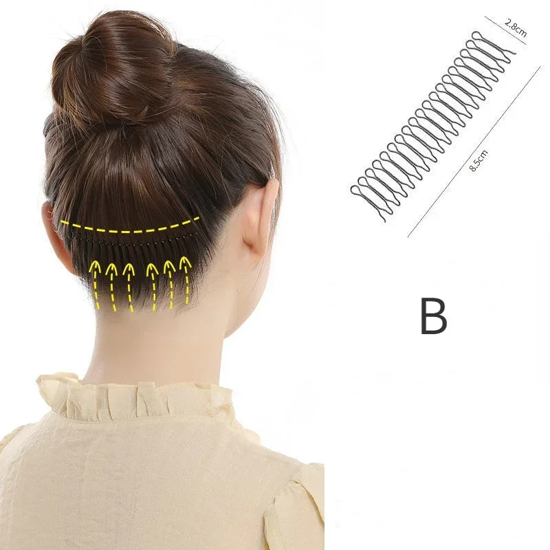 Épingle à cheveux Invisible cassée pour femmes, outils de Style diadème, rouleau courbe, aiguille, frange, peigne à insertion fixe, accessoires de coiffure professionnels: GRIS