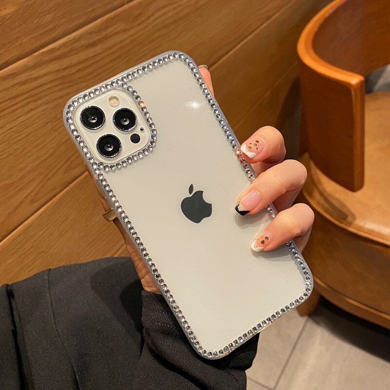 Coque de téléphone à strass, étui de Protection en diamant pour iPhone 13 12 11 Pro Max X XS XR mini 6 6s 7 8 Plus: For iPhone X XS