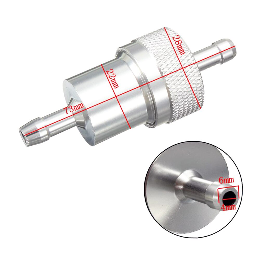 Metall drivstoffilter for motorsykkel, atv, scooter, moped, bensinfilter, universal drivstoffilter