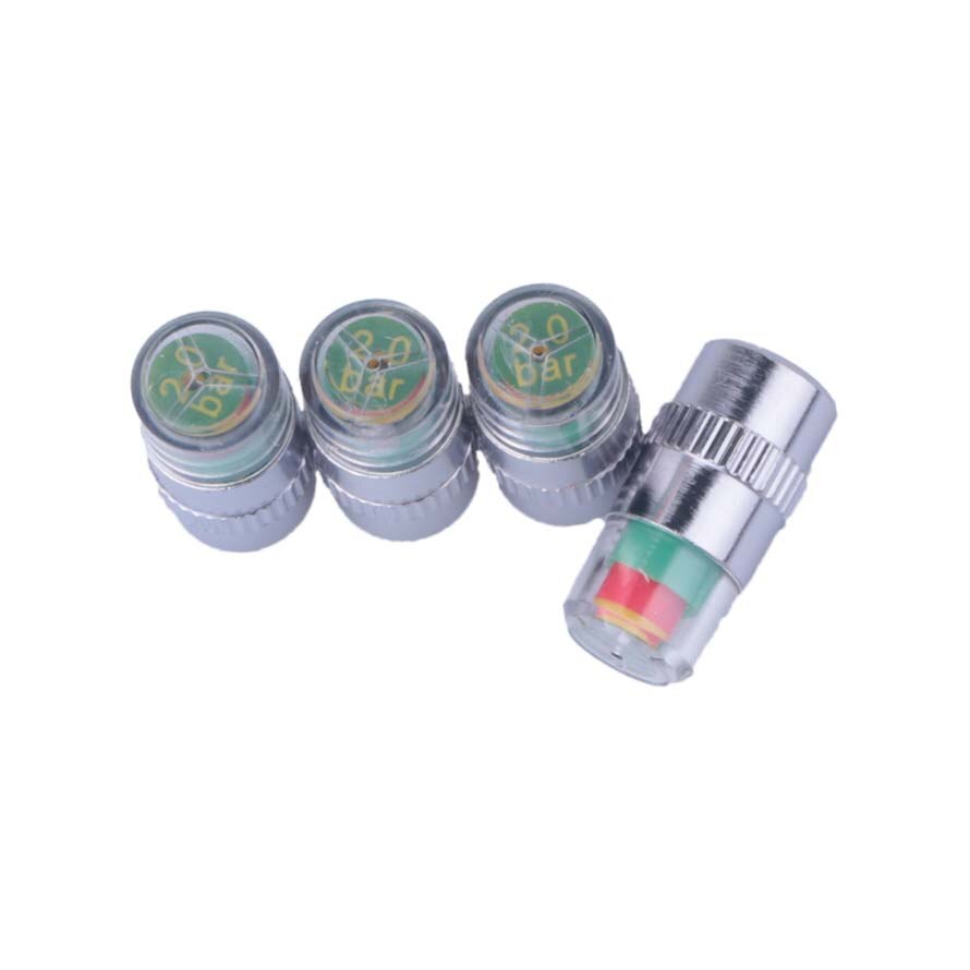 4 st / förpackning 2.0/2.2/2.4 bar 30/32/36 psi däck för däcktrycksventil stamkeps sensor övervakning av ögonlarm bil styling kit