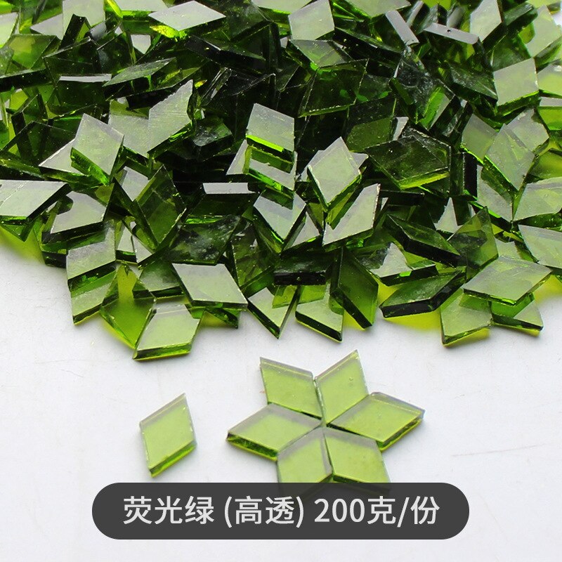 200G Diamant Vormige Glazen Mozaïek Tegels Stukken Ruit Diy Craft Accessoires Mozaïek Maken Materiaal Handgemaakte Kandelaar Lampen: j