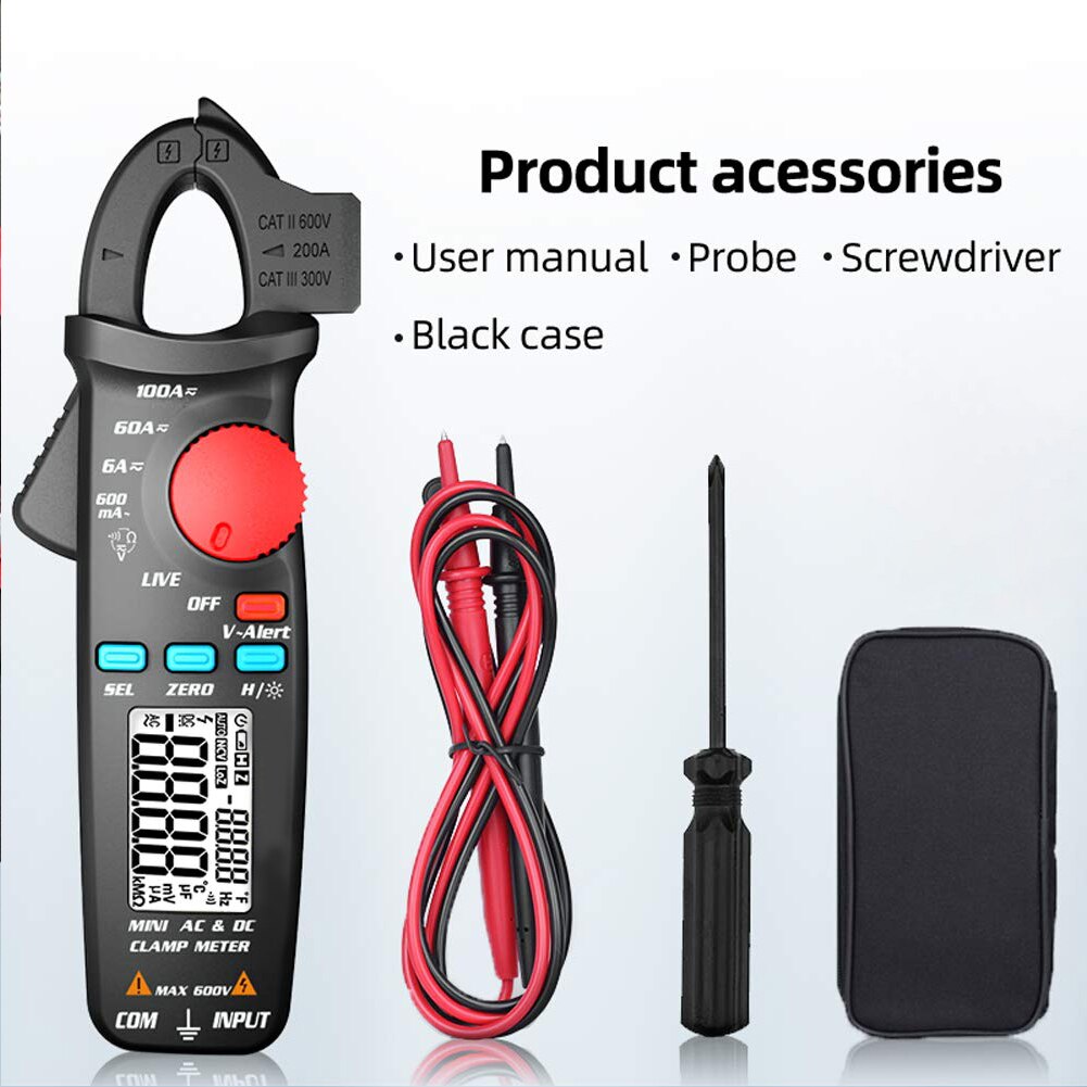 True RMS Clamp Meter 1mA Plier Ammeter Car Repair Digital Multimeter DC AC Current Volt Temp Capacitor TesterNice