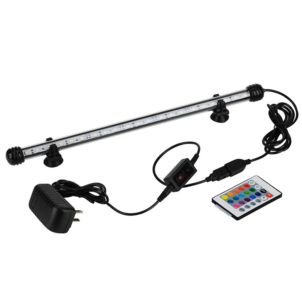 Aquarium Dimmable RGB Light Waterproof Underwear Bar Lamp Remote Control Aquarium Atmosphere Light: 19cm UK Plug