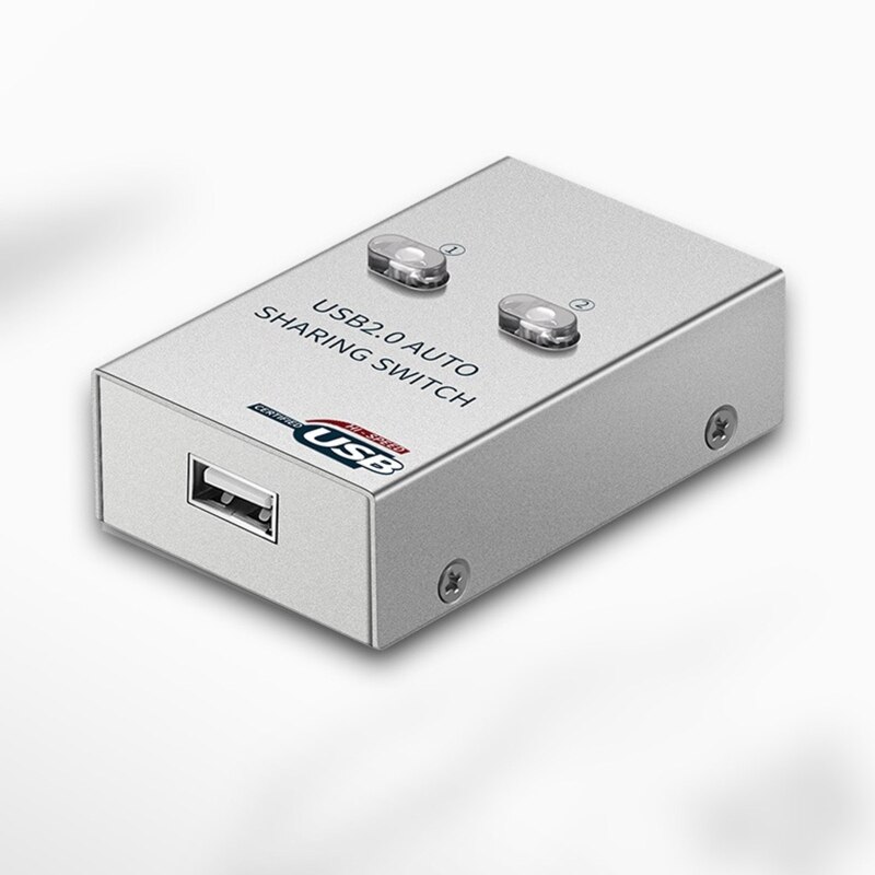 USB 2.0 Auto Sharing Switch Printer Sharing Device USB Hub 2 in 1 Out Data Transfer Hub Converter H3CA