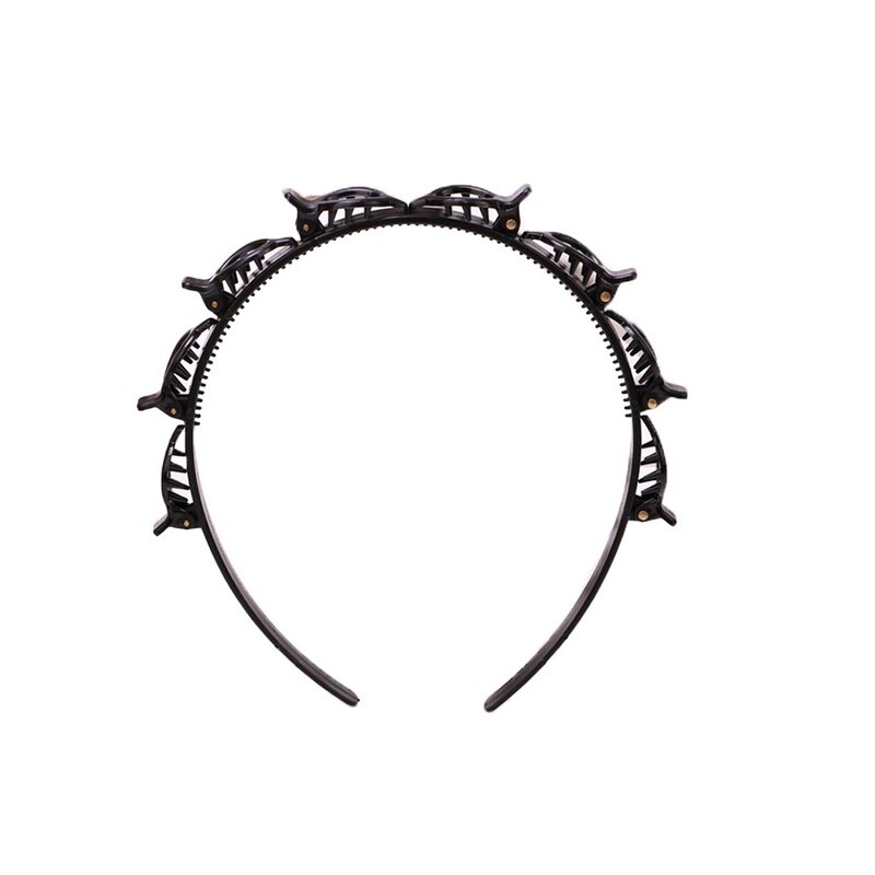 Unisex Hairband Headband Men Women Sports Hair Band Girls hairpins Metal Double Bang Hairstyle Hairpin for Women: Black 1pcs