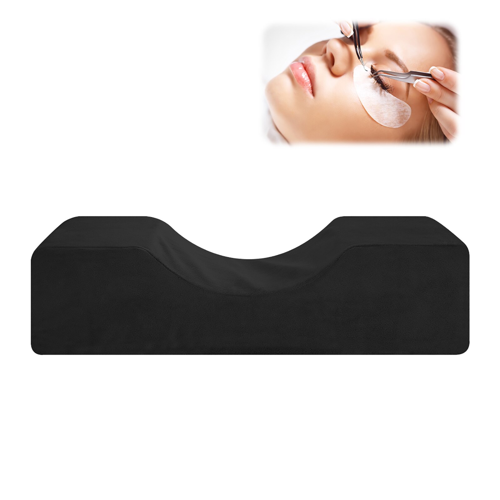 Aankomst Wimper Extension Kussen U-Vorm Ergonomische Curve Stretch Stof Hals Ondersteuning Schoonheidssalon: Black