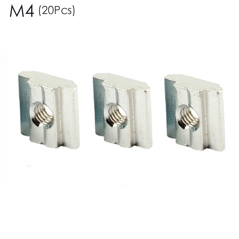 20 st 50 st/lot t glidande hammarmutterblock fyrkantsmuttrar  m5 mutter aluminiumprofilslits zinkbelagd platta aluminiumtillbehör