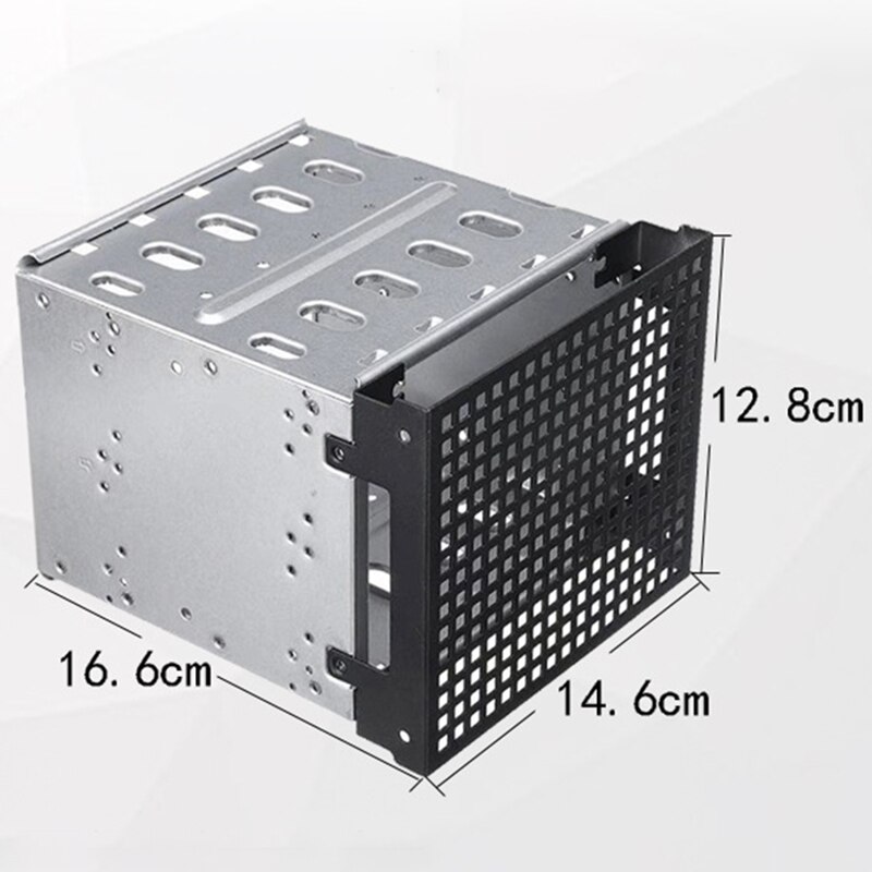 5.25 pouces à 5X3.5 pouces SATA HDD disque dur Cage support pour PC fournitures en acier inoxydable plateau Caddy adaptateur