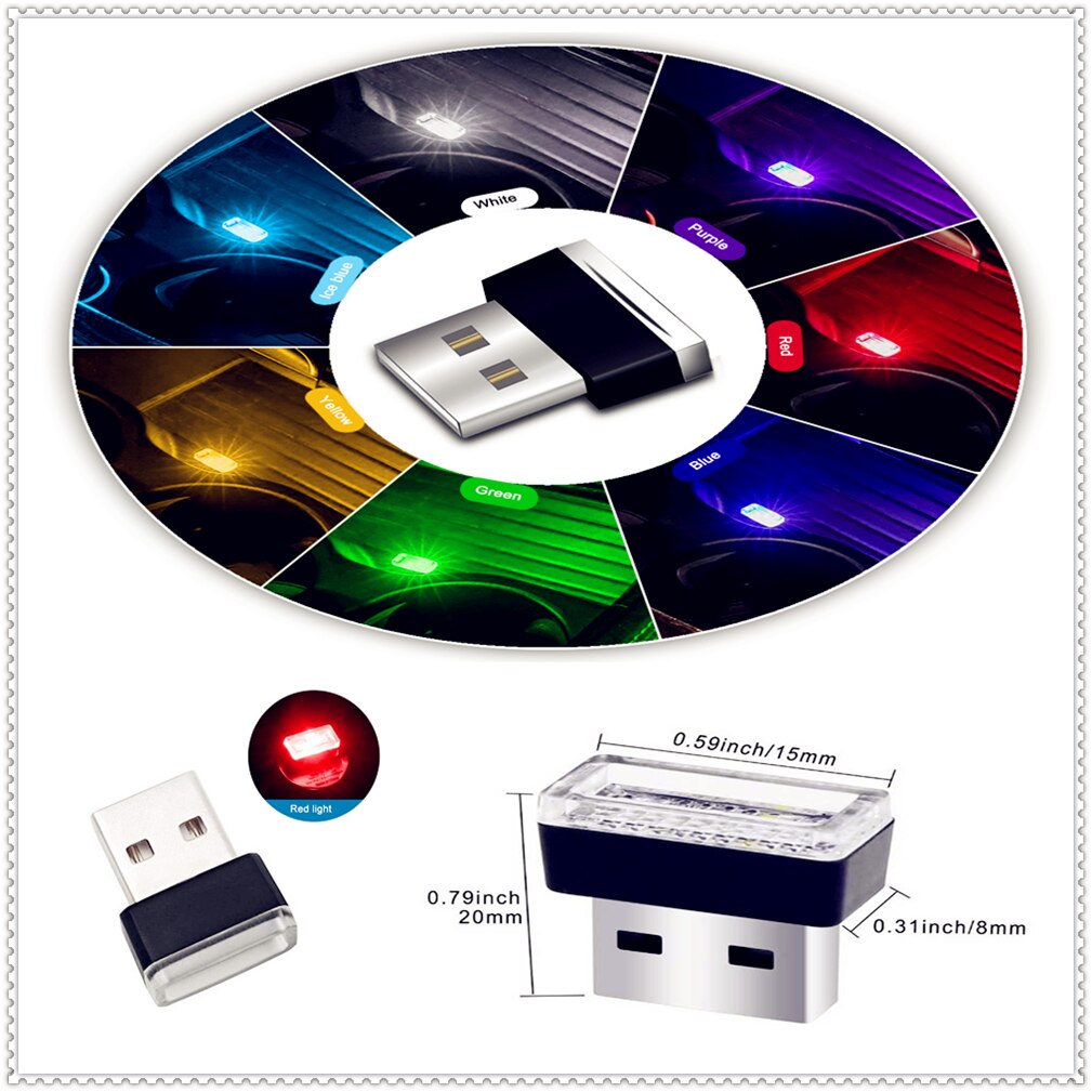 Car Interior USB Atmosphere Light Plug Decor Lamp for Hyundai i35 i40 i20 tucson i30 strimmer i10 elantra sonata genesis