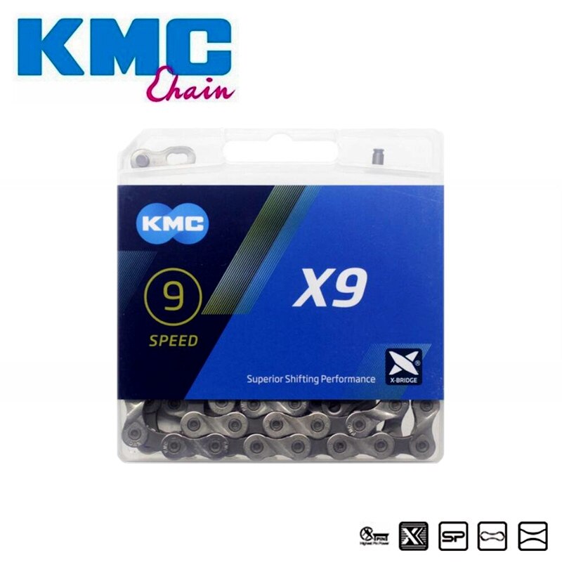 KMC Original Z8.3 X8 X9 Z9 X10 X11 X11EL X12 Chains 116 118 126L Link MTB Bicycle Chain 6 7 8 9 10 11 12 Speed Chain Cutter Tool: X9 Silver Black