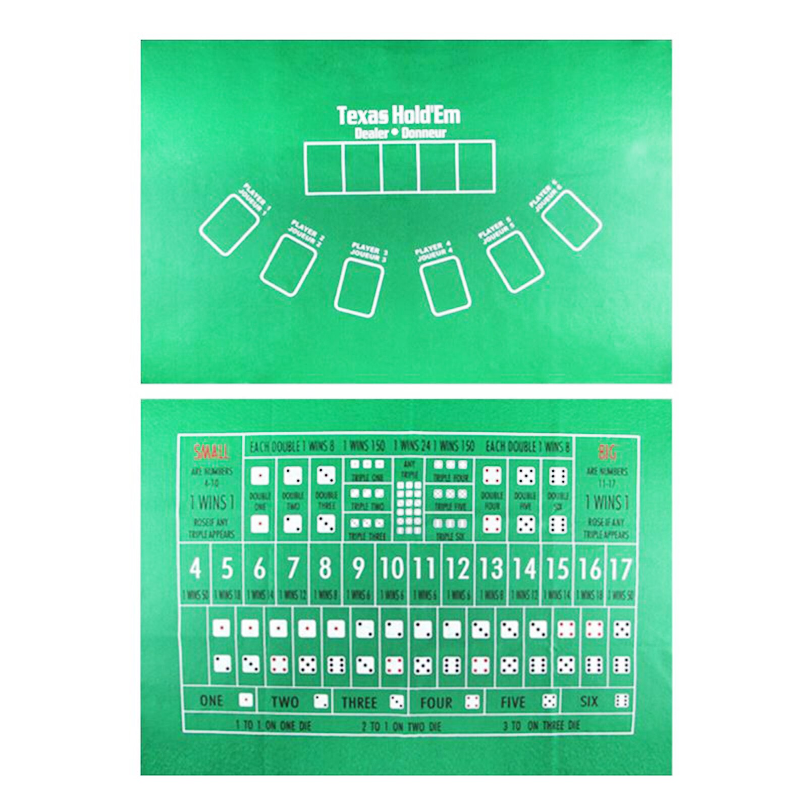 Tela de franela de 90x60cm para mesa de póker, accesorio fácil de llevar, Mini conjunto de póker