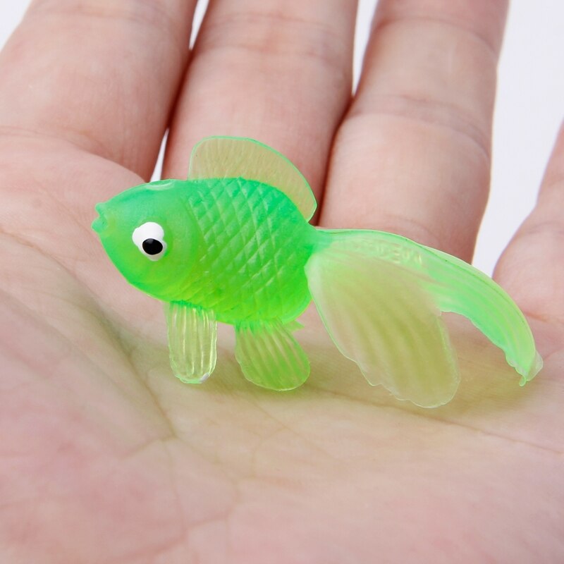 20 stücke Gummi Simulation Kleine Goldfisch Gold Fisch freundlicher Spielzeug Dekoration Schlecht Spielzeug