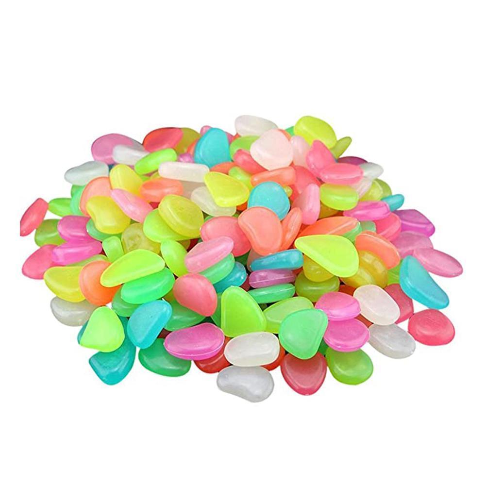 50pcs/100pcs Luminous Stone Walkway Rock Garden Patio Lawn Yard Stone Decoration Garden Craft Aquarium Fishtank Pebbles Decor