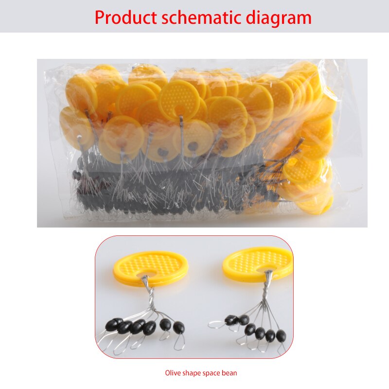 50pcs/lot 6 in 1 Fishing Float Black Rubber Stopper Fishing Space Bean Stopper Float Line Stops Fishing Tackle pesca S M L XL