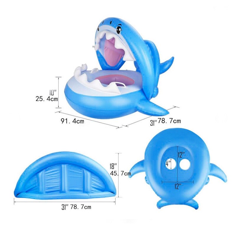 Baby Zwembad Float Zwemmen Float Met Luifel Opblaasbare Floatie Zwemmen Ring Baby Water Speelgoed