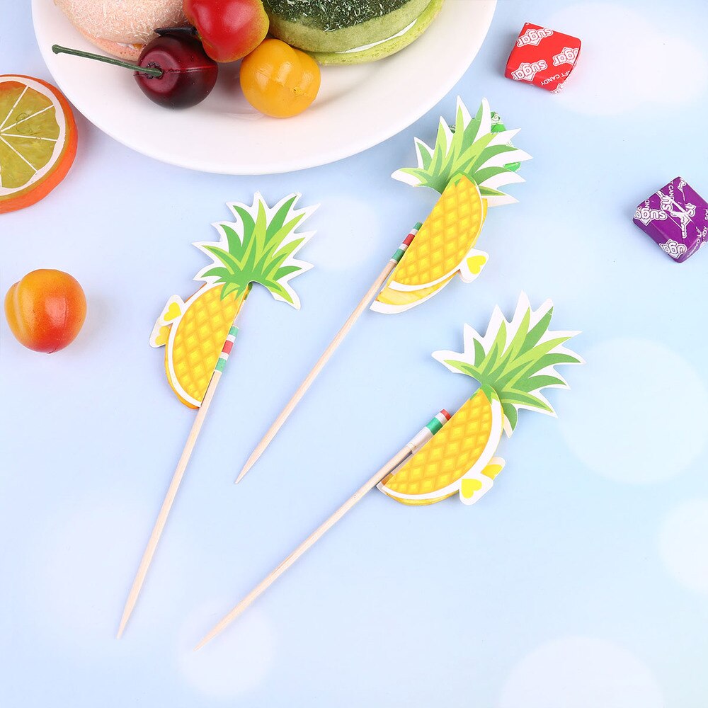 50 Stuks Wegwerp Fruit Picks Bamboe Cocktail Drink Picks Sticks Feestartikelen Gunsten Voor Thuis Bar (Honingraat Ananas Patroon)