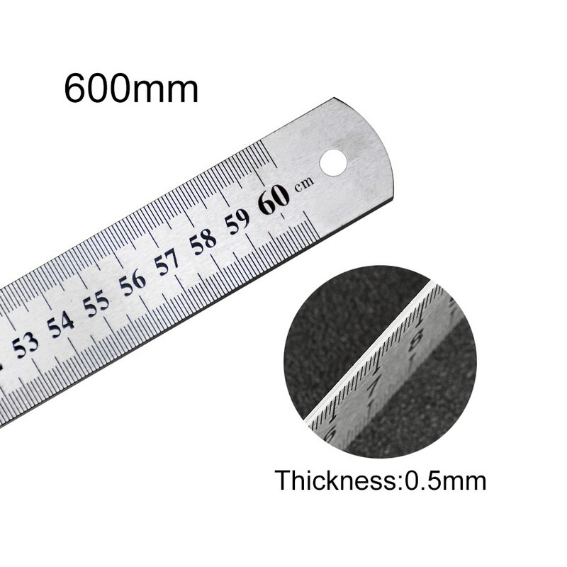 Students Stainless Steel Ruler Metal For Drawing School Learn Drawing Ruler Cutting Ruler