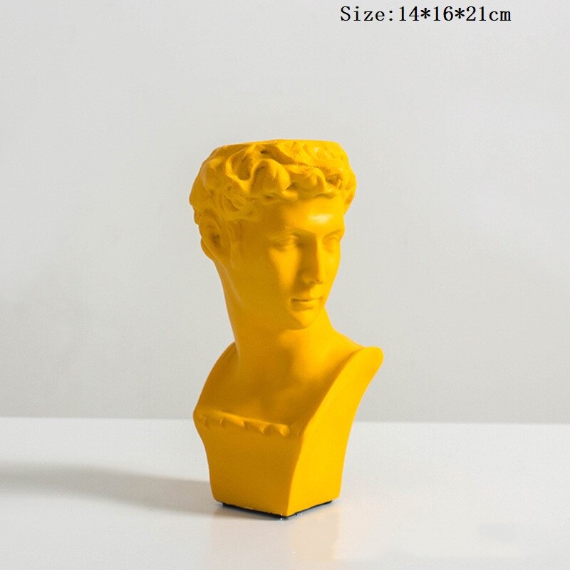 Nordisk venus staty skulpturer blomkruka david figur gipsväxt torkade blommor kruka hantverk skissa vardagsrum dekoration: Xiao vi (gul)
