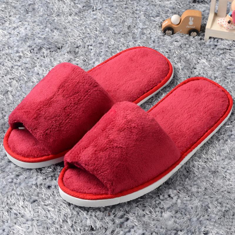 Vrouwen Mannen Thuis Anti-Slip Schoenen Zachte Winter Warm Sandaal Huis Indoor Slippers Indoor Home Slippers Warme Platte schoenen: Red