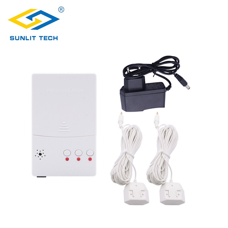 Smart Home Alarm Water Leakage Sensor with Automatically Shut Off 1/2"DN15 Vlaves Water Leak Detector Flood Overflow Protection: controller and cable