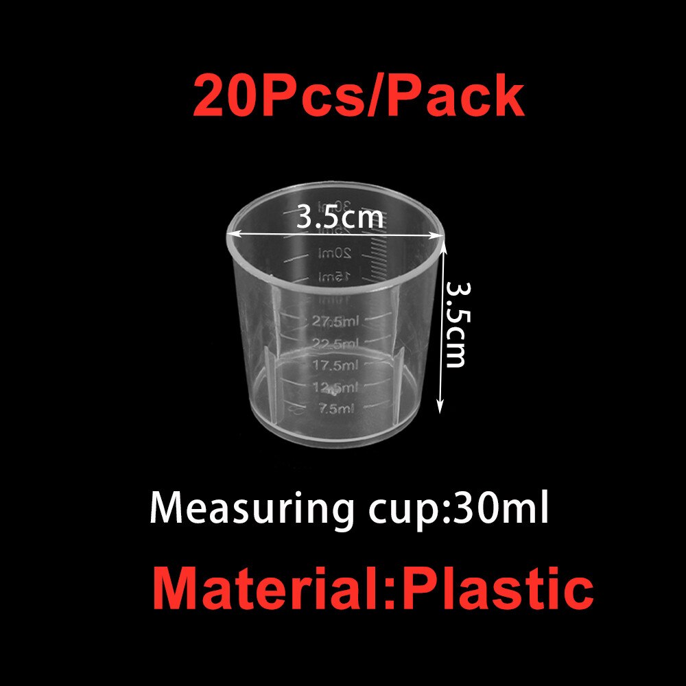 Epoxy Harz Werkzeuge Kits Einweg Kunststoff Transfer Pipetten Siliocne Messbecher Set für UV Epoxy Harz Handwerk Schmuck Machen: 20Pcs 30ml Cup