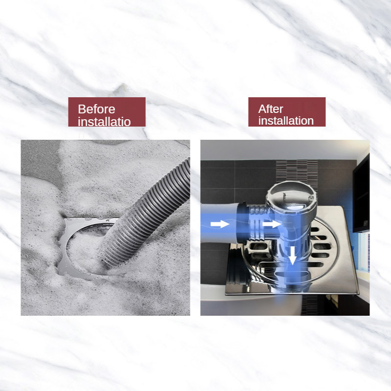 Chrome-plated Basin Washing Machine Launching Deodorant Tee Elbow Floor Drain Interface Plastic Dual-purpose Double Drainage