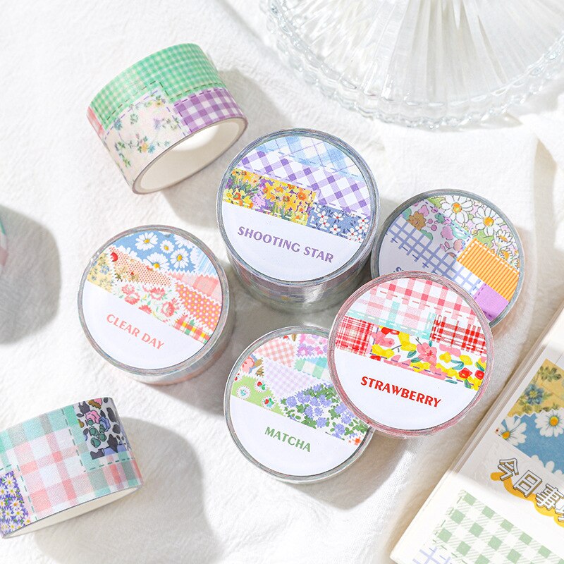 1 Roll Bloemen Washi Tape Decoratie Roll Diy Decoratieve Sticky Paper Masking Tape Zelfklevende Tape Plakboek Doorschijnend Tape