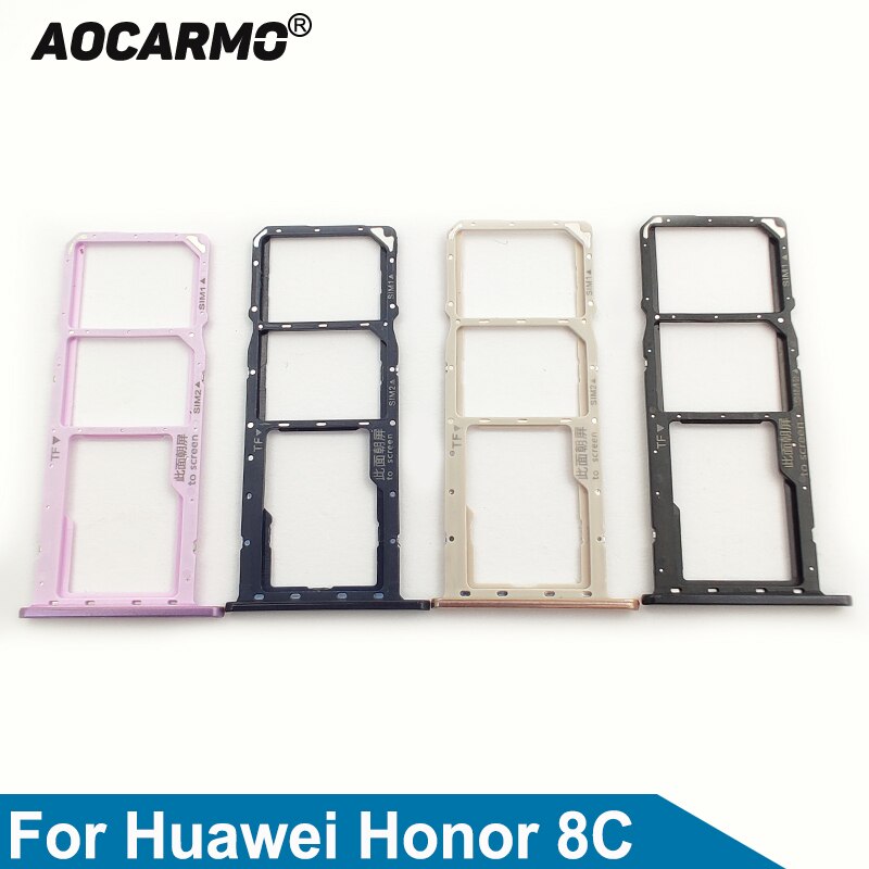 Aocarmo Nano Sim Card Tray MicroSD Slot Holder For Huawei Honor 8C BKK-AL10 BKK-AL00 Replacement Part