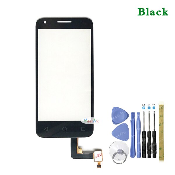 per Alcatel uno tocco Pixi 3 4.5 4027D 4027X5017 OT5017 VF795 OT4027 4027 tocco schermo Digitizer Sensore Esterno obiettivo di Vetro Del Pannello: nero con Tool