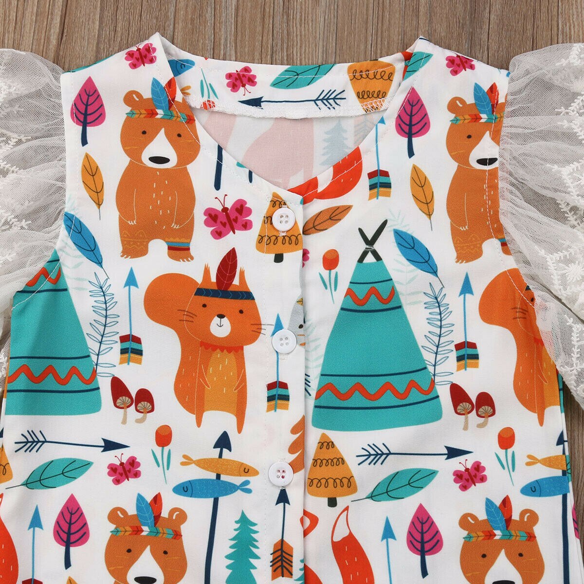 Baby sommer tøj 1-5y spædbarn baby pige romper tøj blonder korte ærmer tegneserie dyre jumpsuit strand casual bukser