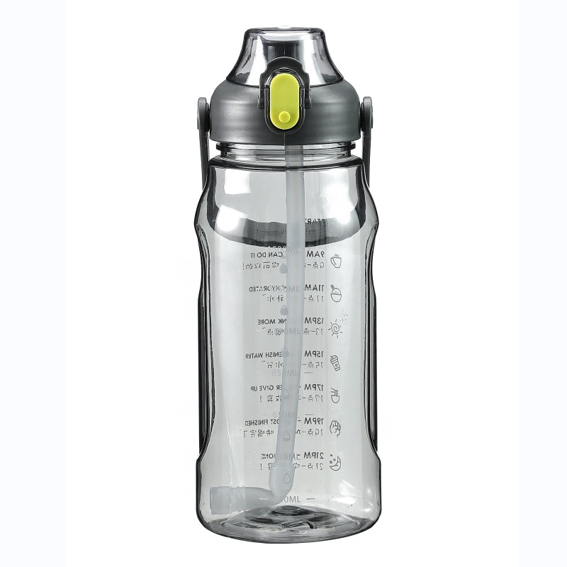 2L Waterbottle Water Fles Sport Fles Voor Camping Wandelen Toerisme Water Drinken Fles Met Tijd Marker
