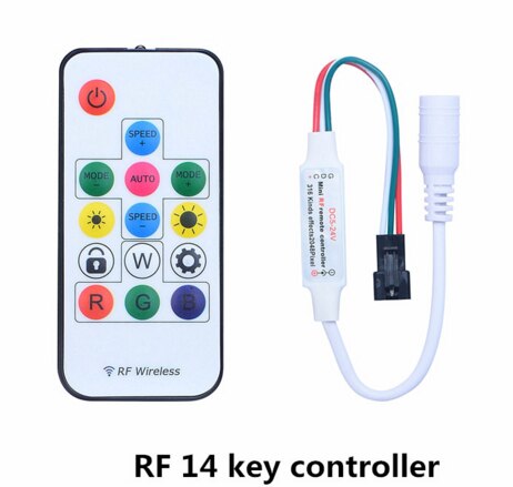 50 stücke 12mm WS2811 Volle Farbe LED Pixel Licht Modul DC 5V eingang IP68 wasserdichte RGB farbe 2811 IC Digital LED weihnachten Licht: RF 14Schlüssel  Regler