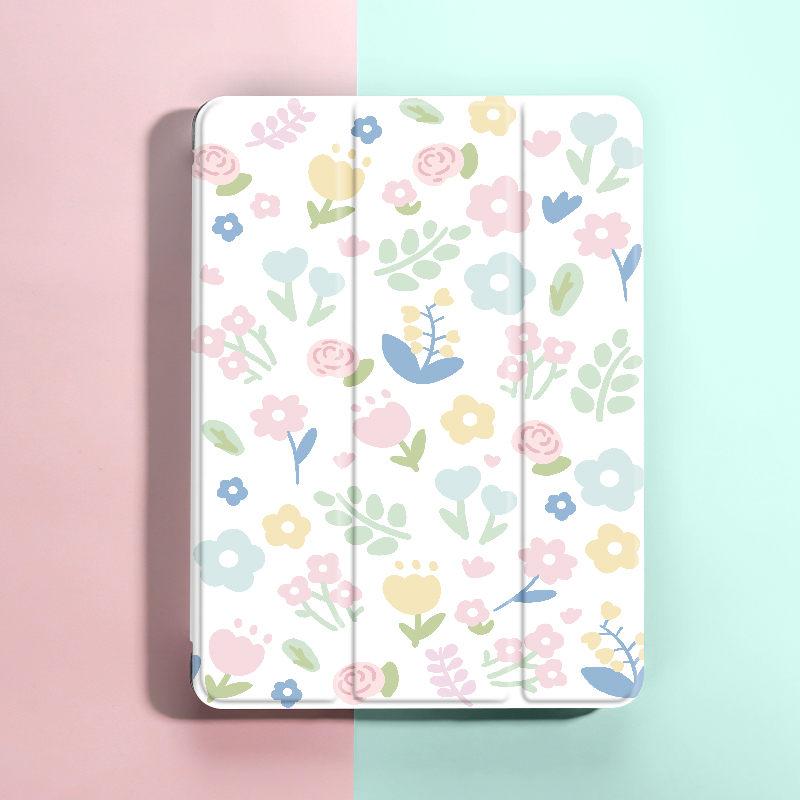 Bloemen Case Voor Ipad 9e/8e/7e Generatie 10.2 Inch Case, Voor Mini 4/5/6 Cover, Met Potlood Houder, Auto Wake/Slaap Cover