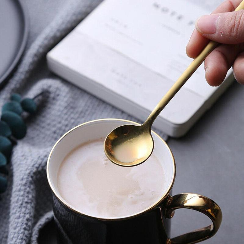 Stainless Steel Cutlery Dessert Coffee Spoon Tea Spoon Bright Stirring Spoon L3F0