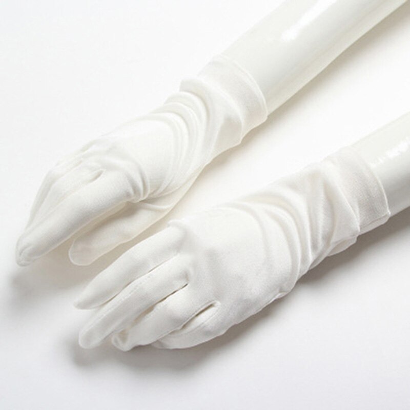 100% natürliche Seide handschuhe Weiblichen Sommer Dünne UV Sonnencreme Atmungsaktive Schlaf Feuchtigkeits Elastischen Touch Bildschirm Fahren Handschuhe L36L: A60 White