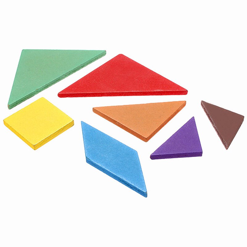 Kinderen Houten Rainbow Kleur Tangram Kids Diy Tangram Houten Puzzel Kid Educatief Speelgoed Kleuterschool Kinderen Zeven Stuk Puzzel