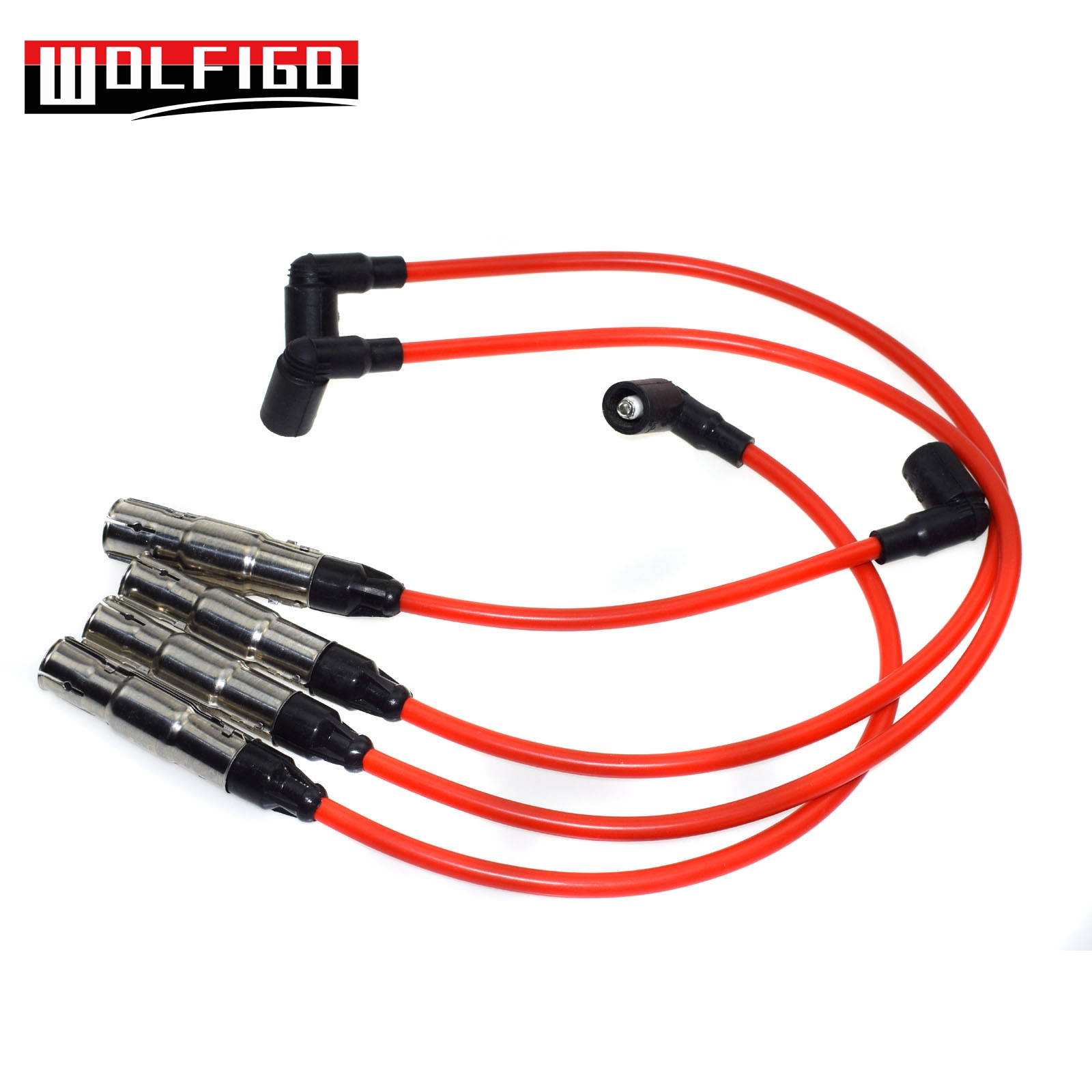 WOLFIGO-juego de cables de bujía de encendido STD para VW Golf Jetta 2.0L L4 57041, 27588,QW1493 35-4413,