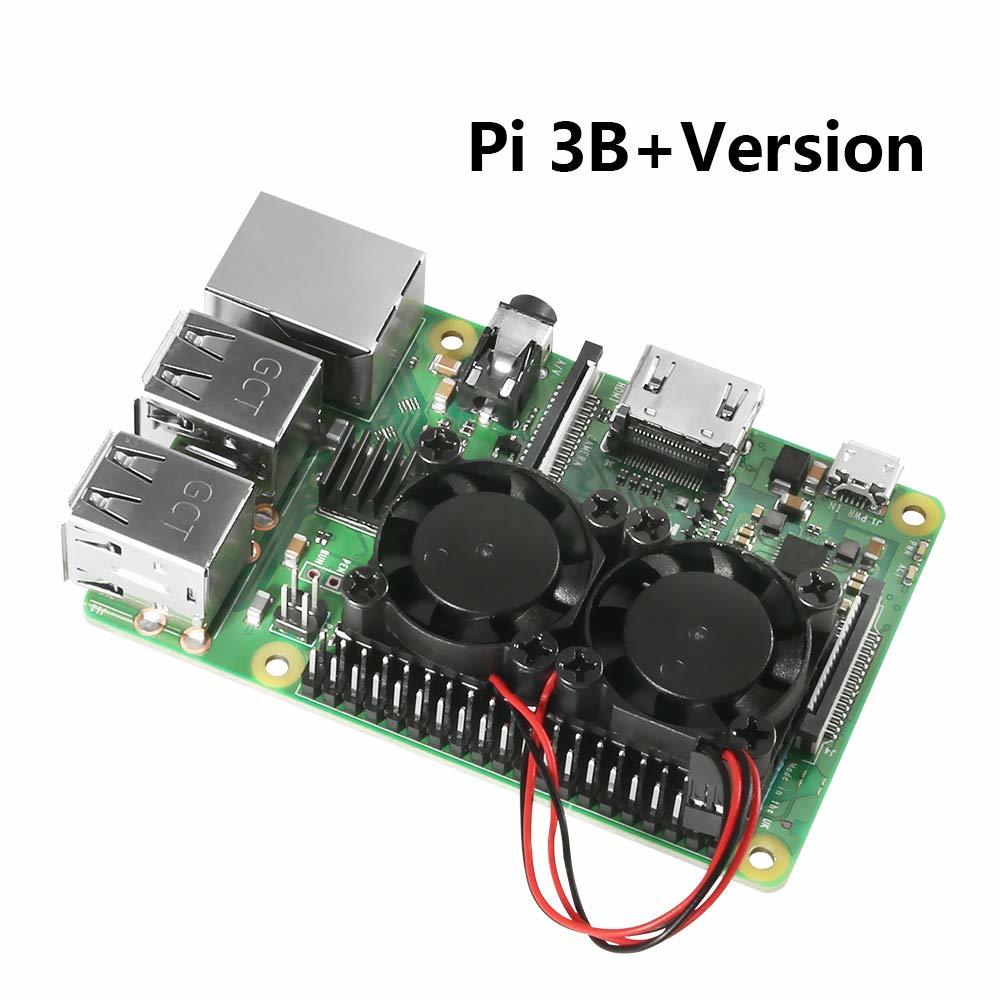 S Robot Raspberry Pi Koeling Dual Fan Kit (2 Fans + Hestsink + Plakband) + 2 Stuks Koellichamen Voor Raspberry Pi 3B + RPI115