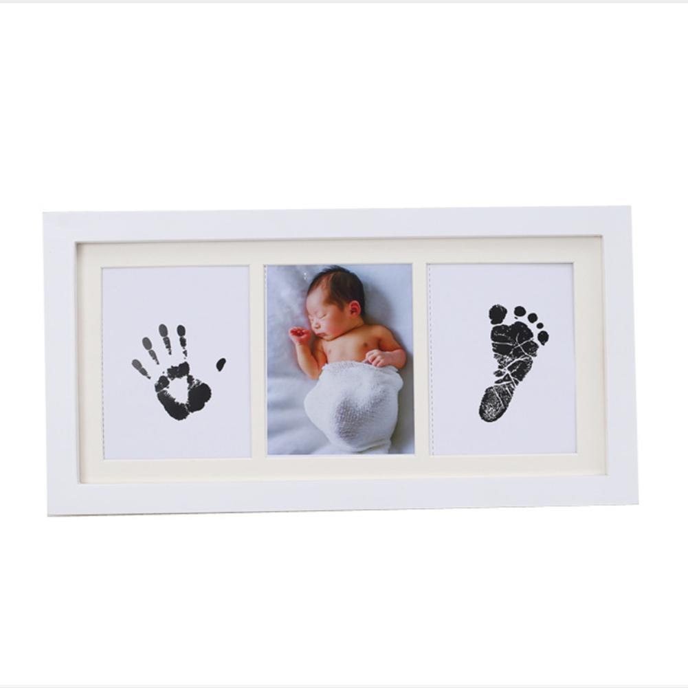 Baby Handafdruk Voetafdruk Stempelkussen Opslag Memento Inkt Pasgeboren Fotolijst Kits Baby Souvenir Lade Inktloze Handafdruk Casting