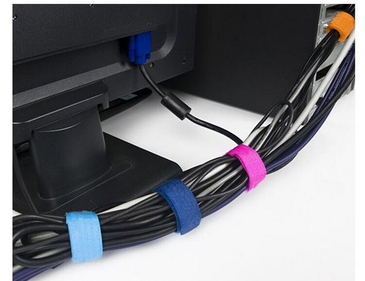 10 stks/pak Kleurrijke Herbruikbare Nylon Magic Tape Haak Lus Kabel Cord Ties Tidy Bandjes Organiseren