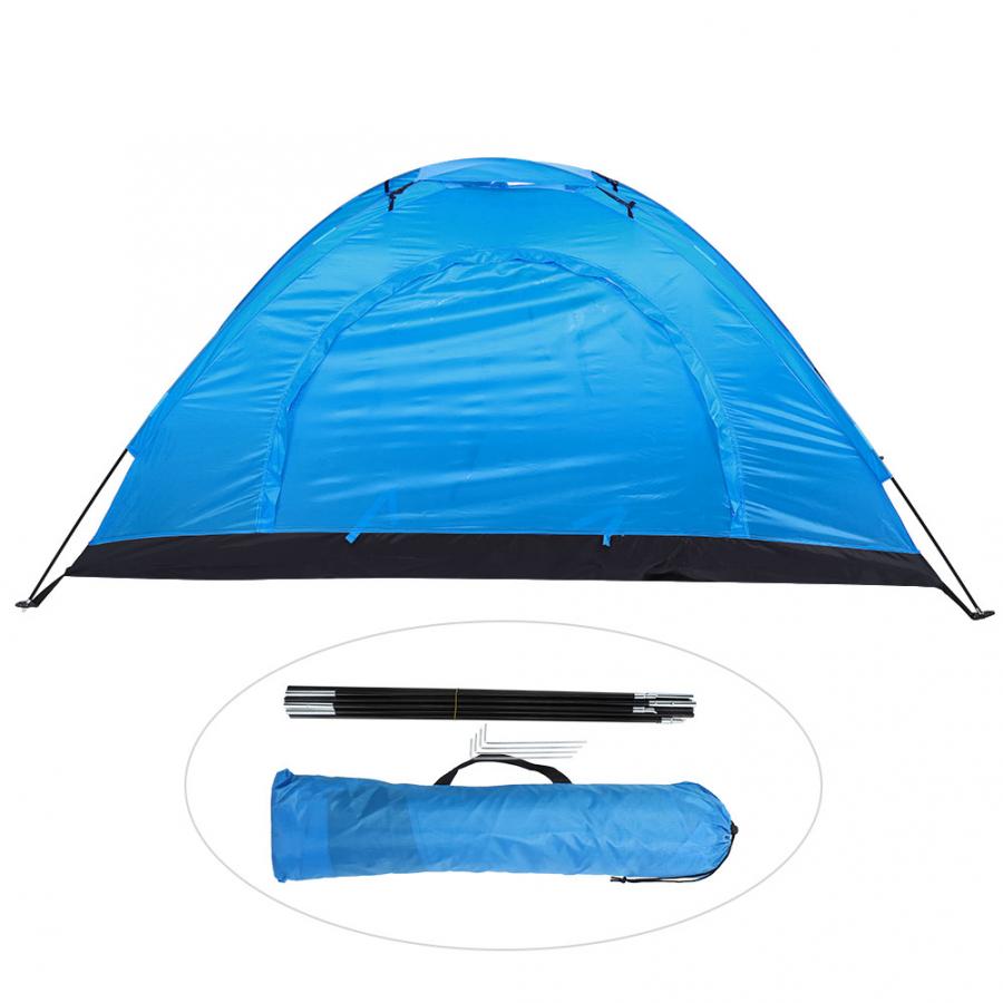 Outdoor-campingzelt, wasserdichtes ein-personen-zelt, ultraleichtes campingzelt, angelzelt, kletterzelt, wanderzelt, einlagiges zelt mit vordach: Blau