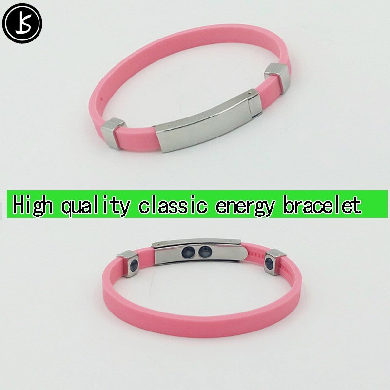 Freies verteilen edelstahl silikon klebstoff power armband mit farbe silicon gummi uhr band: pink